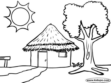 colouring pages of huts - Google Search | House drawing for kids ...