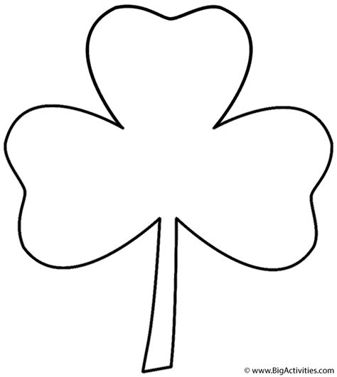 Three Leaf Clover - Coloring Page (St. Patrick's Day)