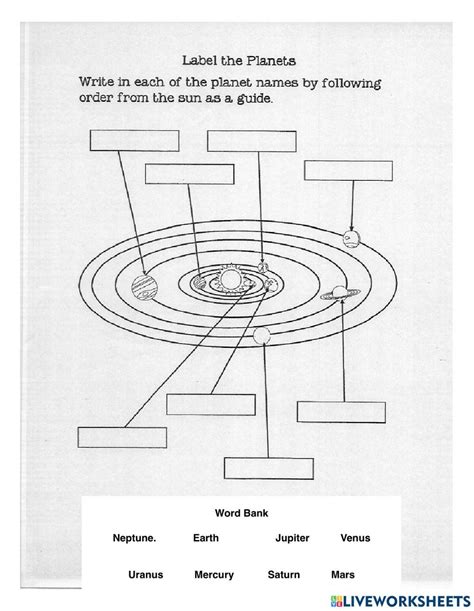 Planets Order Sort worksheet | Live Worksheets