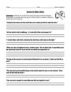 Quote Analysis Worksheet : Quote Analysis The Easy Way Student Learning Center / Worksheet and ...