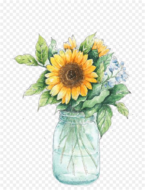 Download High Quality sunflower clipart mason jar Transparent PNG ...