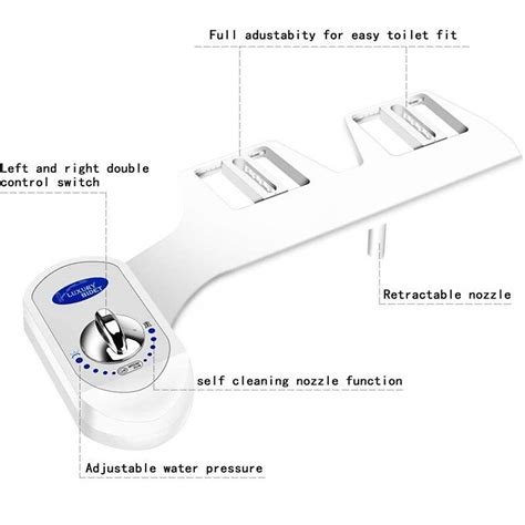 Bidet Attachment Non Electric Cold Water Bidet Toilet Seat Attachment with Pressure Controls ...