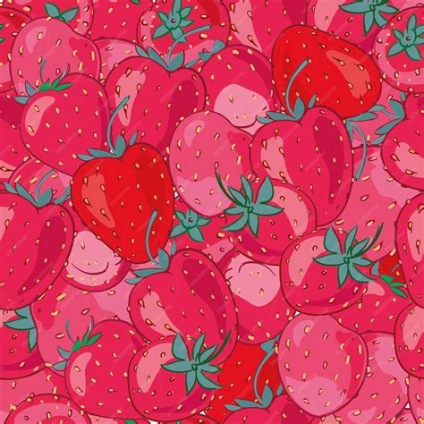 Premium Vector | Pattern strawberry