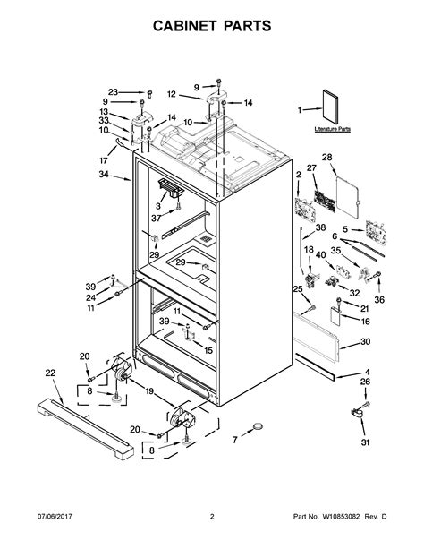 Parts and plans for Whirlpool Refrigerator, French Door, Bottom Mount model: WRV986FDEM01 at Midbec