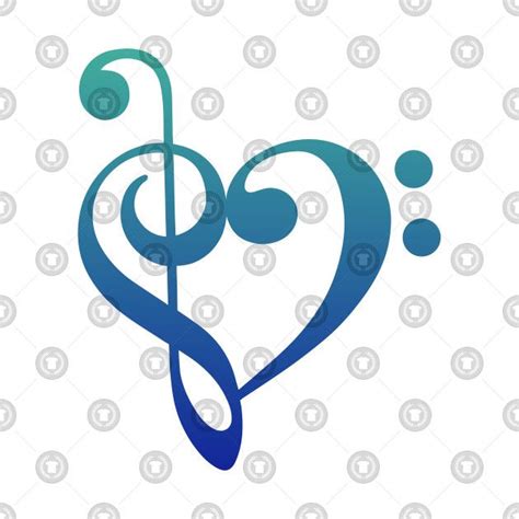 Treble Clef Bass Heart by trev4000 | Treble clef, Heart design, Clef