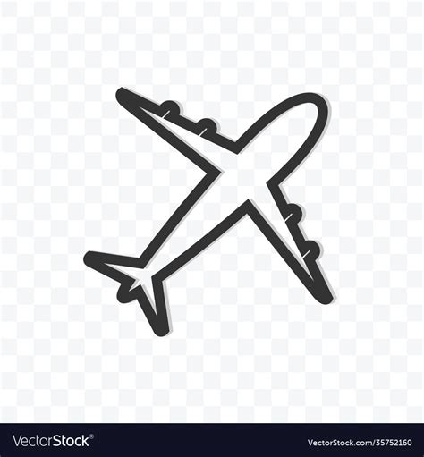 Airplane icon isolated on transparent background Vector Image