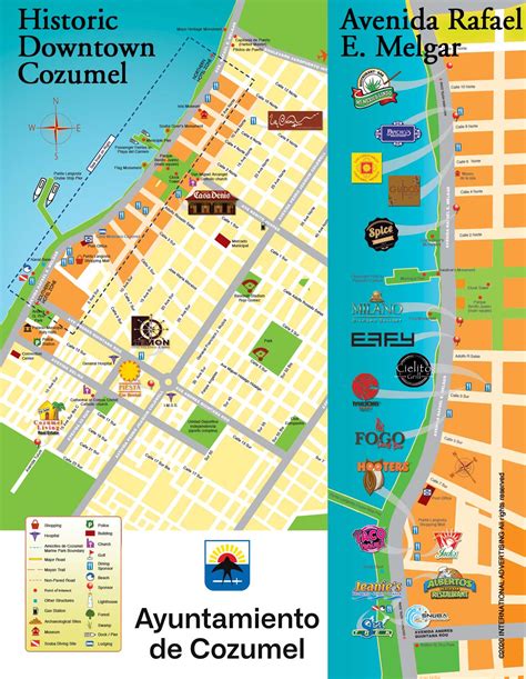 Map of Historic Downtown Isla Cozumel - Cozumel Visitors Guide