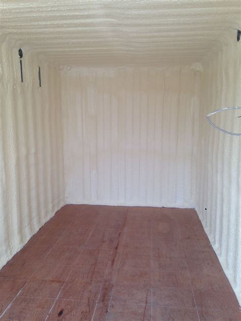 Shipping container insulated with spray foam insulation www.ozarkfoam ...