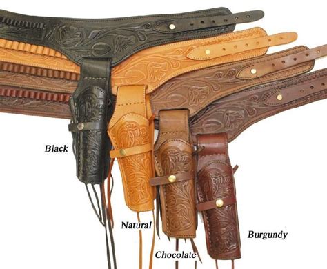 22 Caliber .22 Western Gun Belt Single Right Hand Holster Cowboy Tooled ...