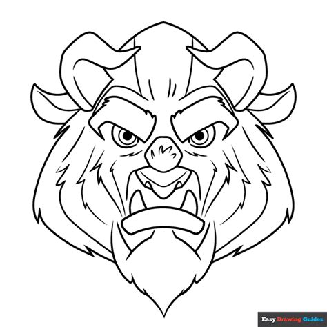 The Beast from Beauty and the Beast Coloring Page | Easy Drawing Guides