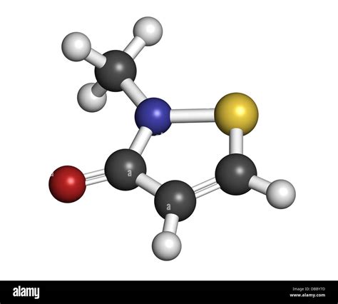 Methylisothiazolinone (MIT, MI) preservative molecule, chemical ...