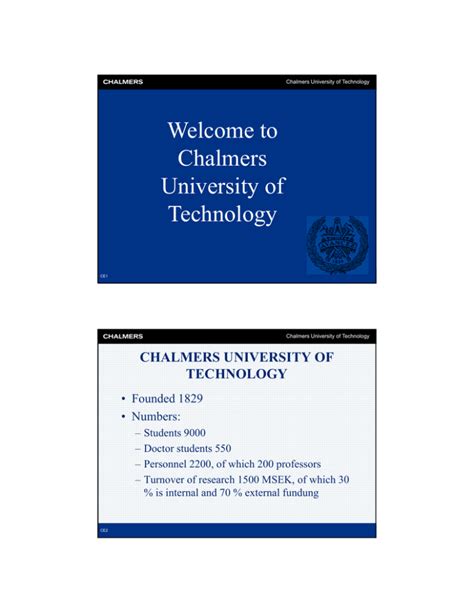 Welcome to Chalmers University of Technology Technology