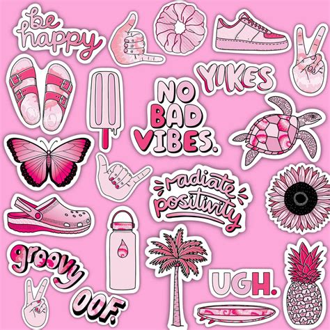 Pink Aesthetic Sticker 23 Pack LARGE 3" x 3" | Big Moods