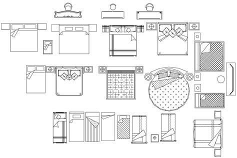 Bedroom Furniture CAD Drawing - Cadbull