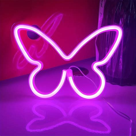 1pc Butterfly Neon Signs Usb Or 3 Aa Battery Powered Neon Light Led Lights Table Decoration ...