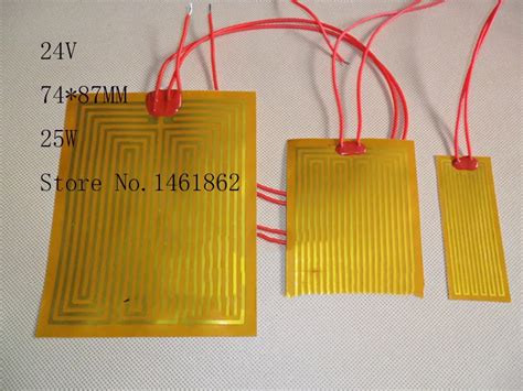 74mmx87mm 24V 25W, element heating Element 3D Printer PI film heating polyimide heater heat ...