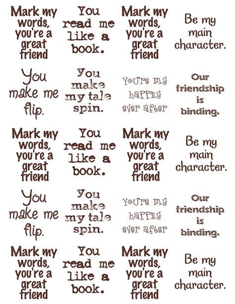 Valentine's Day Bookmark Sayings