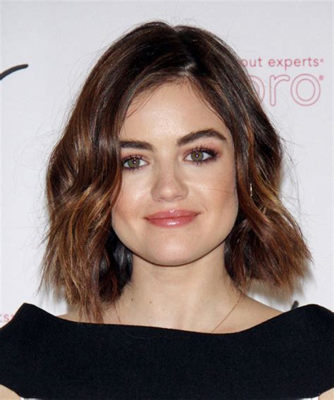 Lucy Hale Medium Wavy Casual Bob Hairstyle