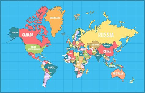 mundo mapa concepto con país nombres 22673132 Vector en Vecteezy