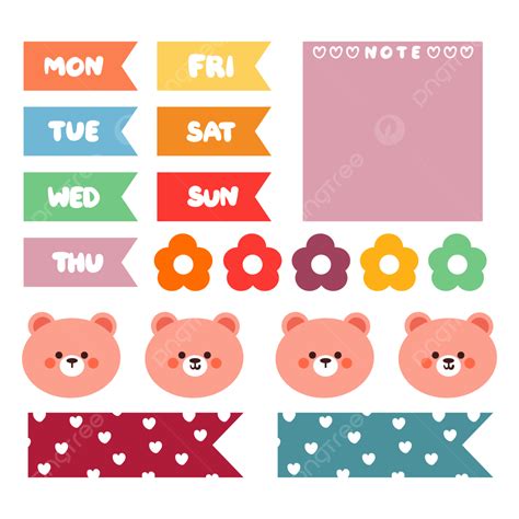 Cute Sticker Set Vector PNG Images, Cute Planner Sticker Set, Planner Sticker, Journal Sticker ...