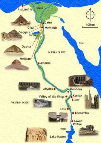 Ancient Egyptian Pyramids Map