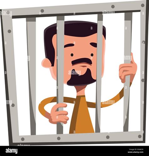 Man in jail holding bars vector illustration cartoon character Stock Vector Image & Art - Alamy