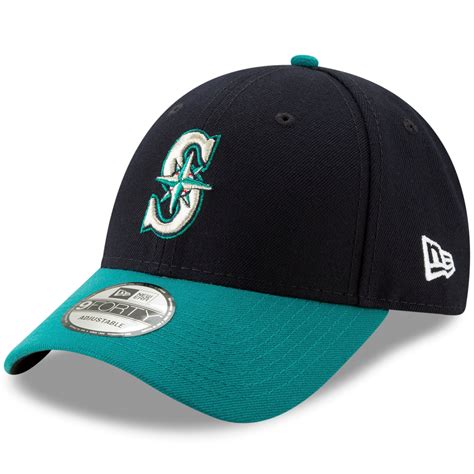 Seattle Mariners New Era Men's League 9FORTY Adjustable Hat - Navy/Aqua