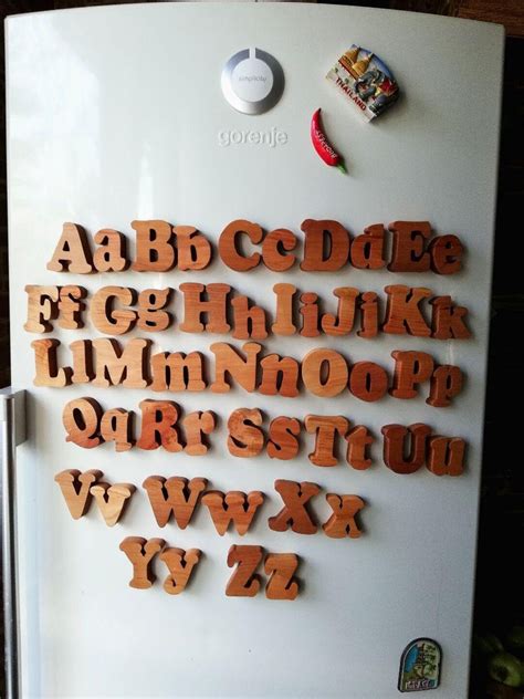 Wooden English Alphabet With Magnets/ Uppercase Lowercase Letters ABC - Etsy