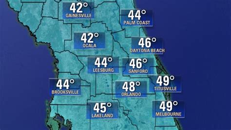 Cold front to drop Central Florida temperatures into the 40s ahead of ...