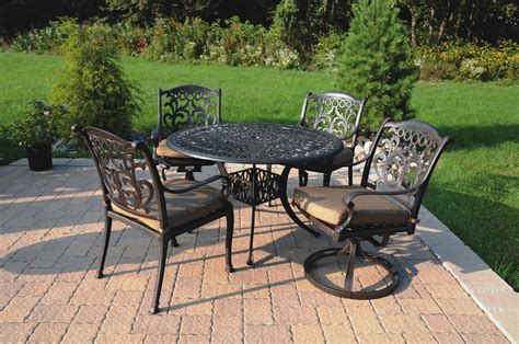 Patio Furniture Dining Set Cast Aluminum 5pc Valencia