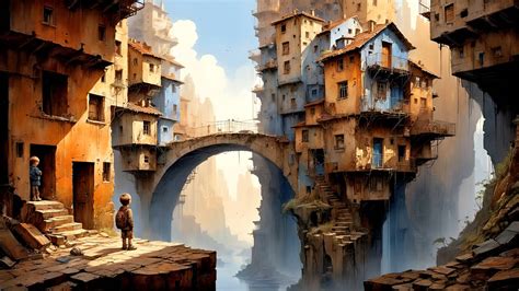 Town from the Chasm #04 by AI-Postcards on DeviantArt