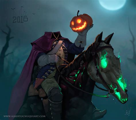 ArtStation - The Headless Horseman, Alberto Chuqui | Halloween art, Halloween artwork, Dark ...