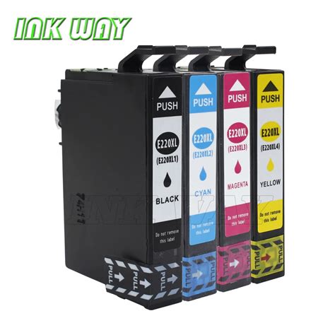 INK WAY INKWAY 4 PCS 220XL ink cartridge for Epson WorkForce WF 2760 All in One Printer,not ...