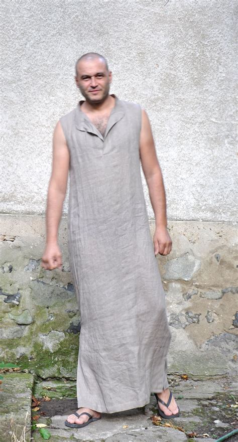 Men Tunic Linen Tunic Men Kaftan Linen Clothing Men Dress - Etsy