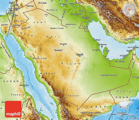 Physical Map of Saudi Arabia