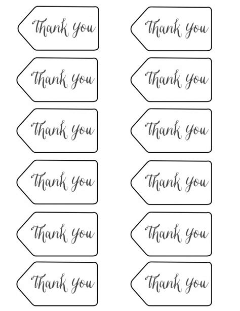 thank you tags - printable Thank You Tag Printable, Card Templates Printable, Free Printable ...