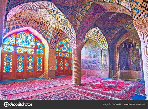 The mosque with unique decorations, Shiraz, Iran – Stock Editorial ...