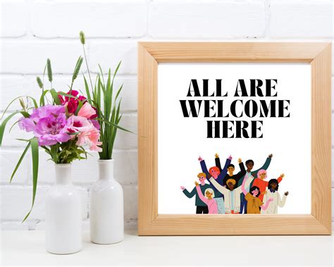 All Are Welcome Here Inclusive Poster Restaurant Print - Etsy