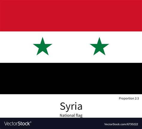 National flag of syria with correct proportions Vector Image