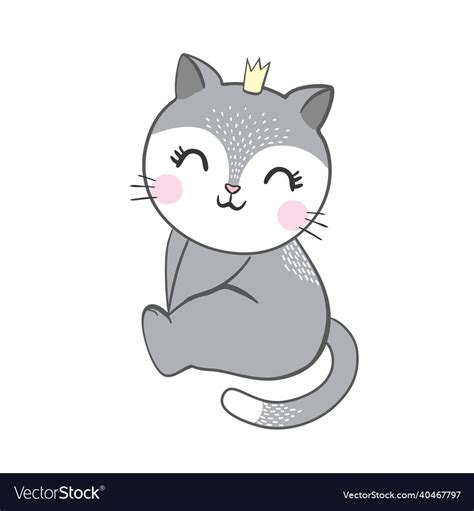 Cute baby cat for shower greeting card Royalty Free Vector