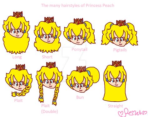 The many hairstyles of Princess Peach by Daracoon911 on DeviantArt