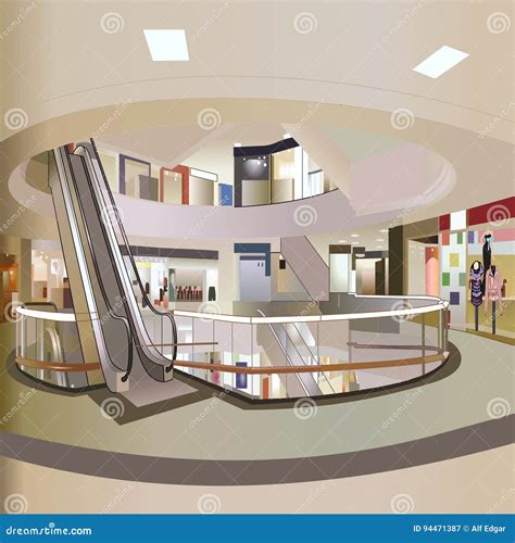 Shopping Mall Vector stock vector. Illustration of gradients - 94471387