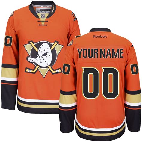 Men's Anaheim Ducks Reebok Orange Custom Alternate Premier Jersey