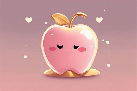 Premium AI Image | cute pink apple cartoon