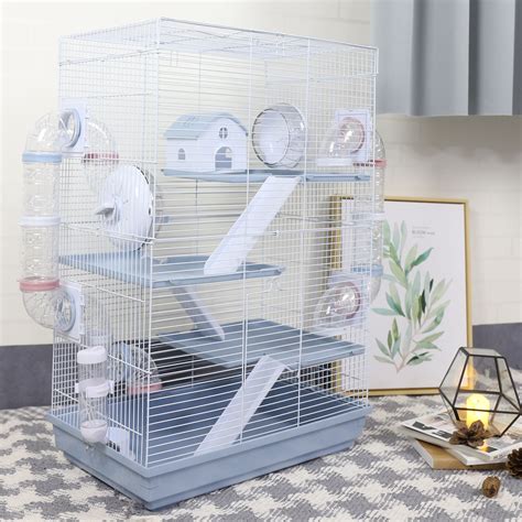 4 Level Hamster Cage Pet Mice Mouse Rat Cage Gerbil Play House Feeder 70x46x29cm | Budtrol