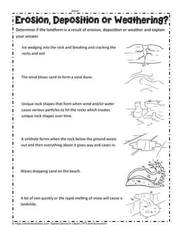 Erosion, Weathering and Deposition Quiz Worksheets