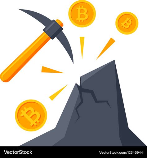 Bitcoin mining icon Royalty Free Vector Image - VectorStock