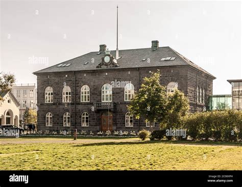 Icelandic Parliament main building called Althingi, Reykjavik, Iceland ...