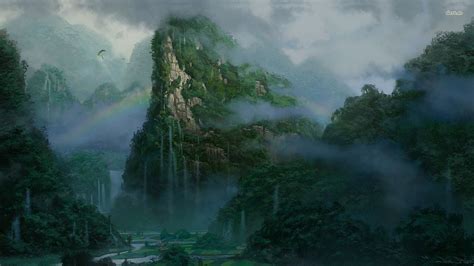 Misty alien jungle Nature Art Painting, Nature Paintings, Landscape Paintings, Landscapes ...