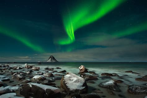 northern light aurora andoya bleik norway beach | George Karbus Photography